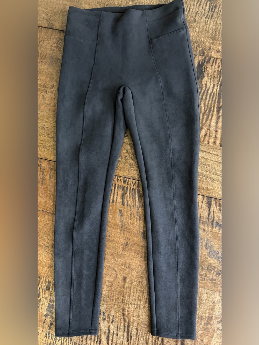 SPANX High Waisted Faux Suede Leggings Chocolate Brown M Size